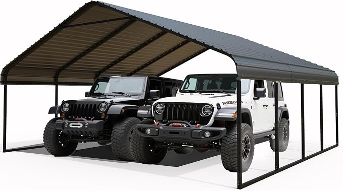 Heavy Duty Metal Carport 20x20 ft Galvanized Steel Carport Shelter by Unknown