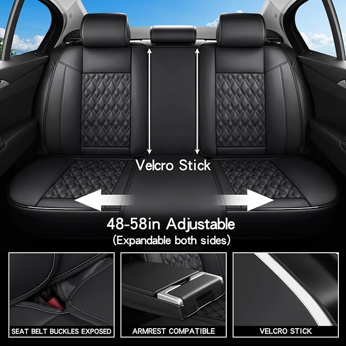 Car Seat Covers Full Set, Leather Seat Covers - Image 5