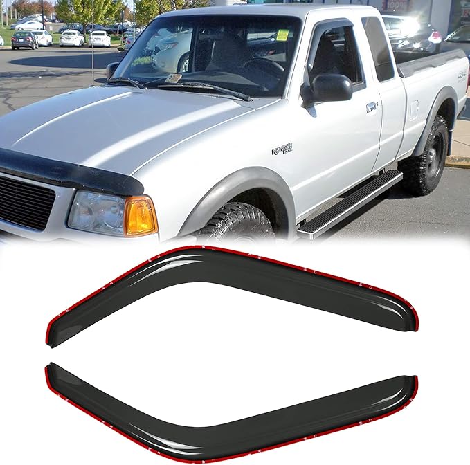 Side Window Visor Wind Deflector, 1994-2010 Mazda B2300/B4000, 1994-2008 Mazda - Image 4