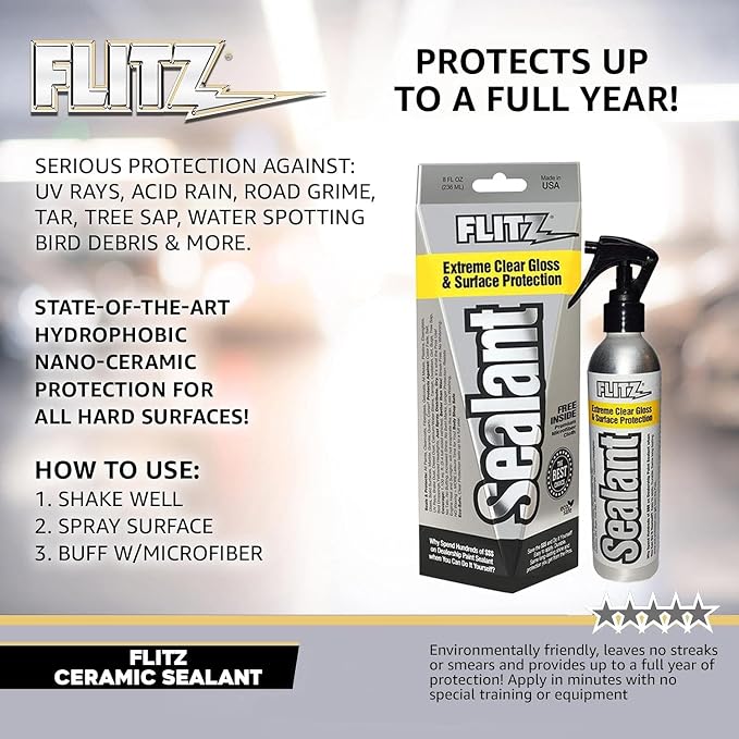 Flitz Ceramic Sealant - 8oz Bottle of USA-Made Ceramic Coating - Image 7