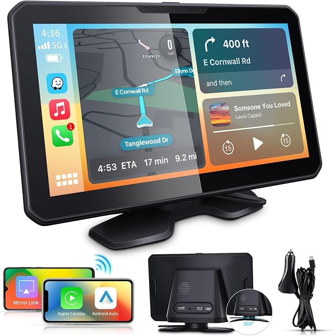 7" HD Apple Carplay Screen for Car，2-in-1 Wireless CarPlay Suitable for Apple by AX2V-DirectACCESSORYTOVEHICLE