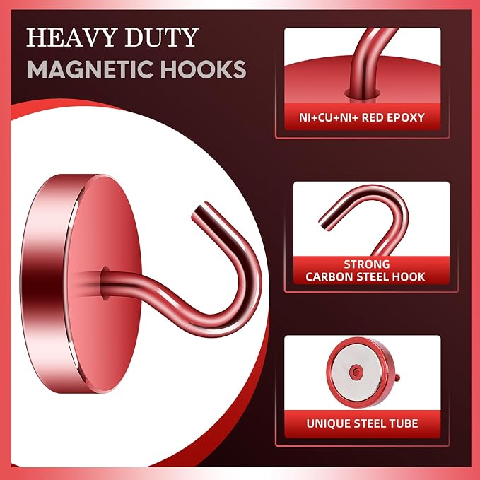 Neosmuk Magnetic Hooks, Cruise Ship Essentials, 100lb+ Heavy Duty Magnetic Hooks - Image 5