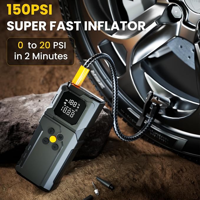 Jump Starter with Air Compressor, 4000A Jump Starter Battery Pack with 150PSI - Image 3