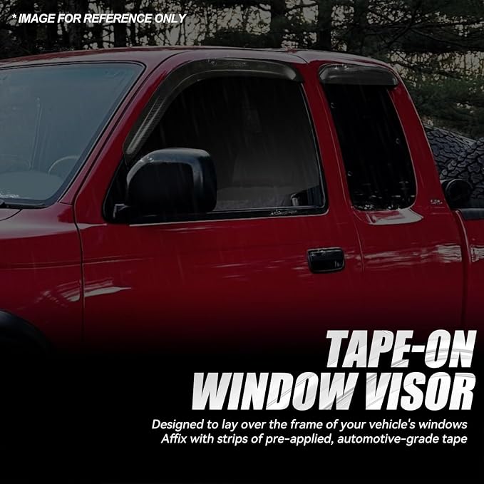 Auto Dynasty 4Pcs Carbon Fiber Pattern Window Visors Compatible - Image 3
