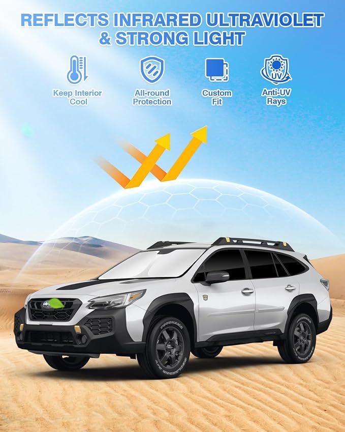 Sunshades for 2020-2025 Subaru Outback Accessories Windshield Sun Shade Side - Image 2