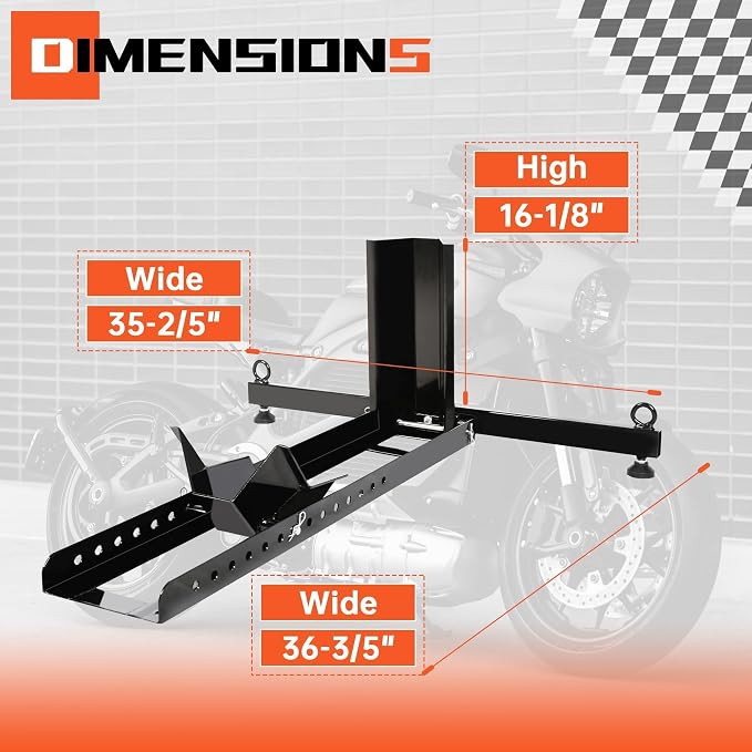 ECOTRIC Motorcycle Wheel Chock Stand Upright 1800lb Capacity, Adjustable - Image 2