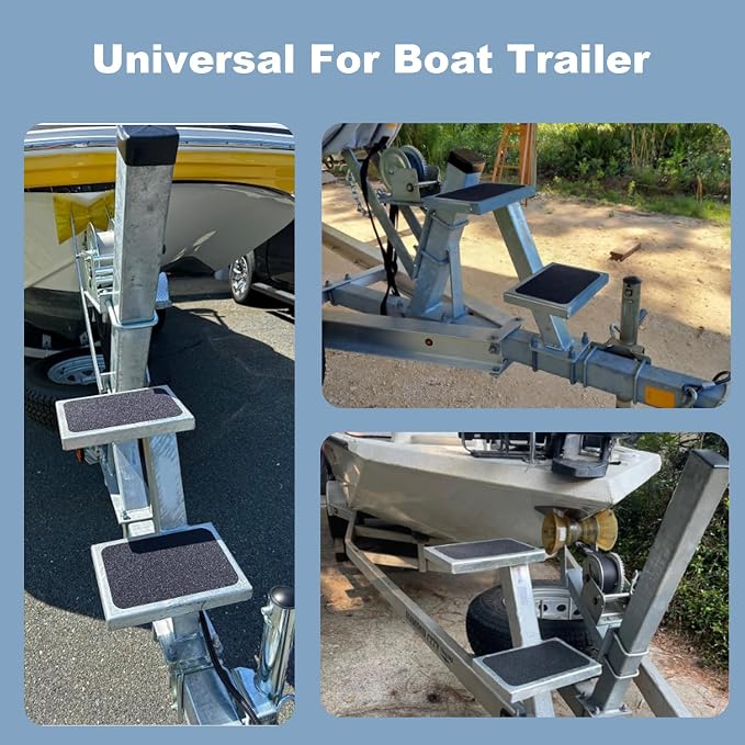 Universal 2 Double Steps Boat Trailer Ladder Boarding Step Fit - Image 7