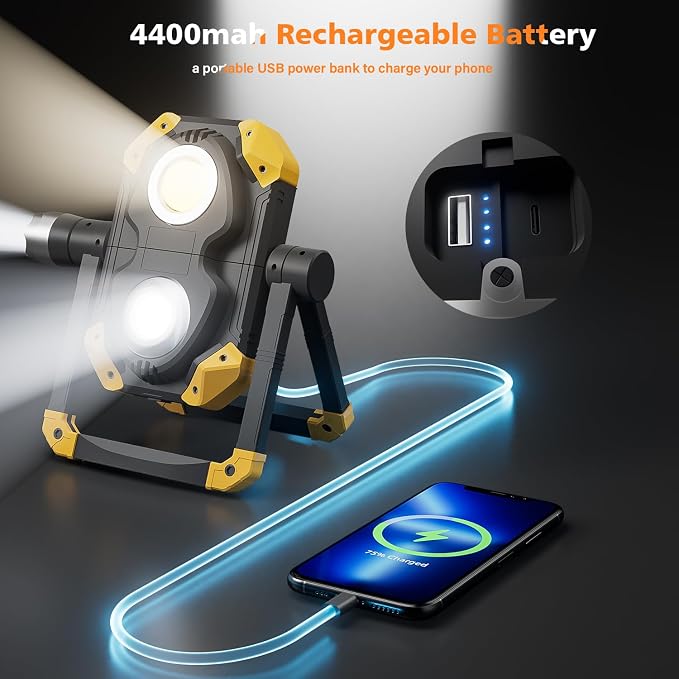 Samyoung 2 Pack Magnetic 2500 LM LED Work Light, 10 Hours Long Lasting - Image 5