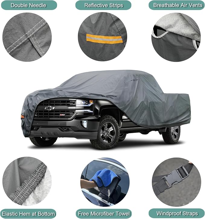 16 Layers Large Truck Cover Waterproof All Weater, Heavy Duty Pickup Truck Cover - Image 3