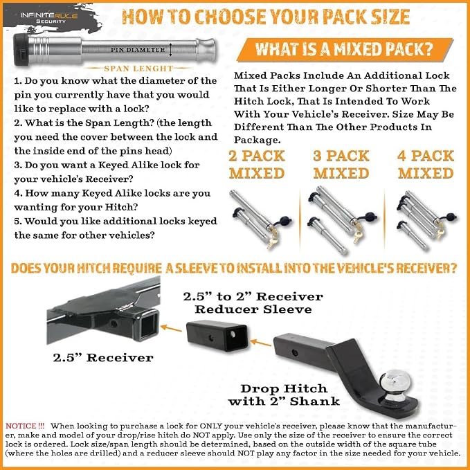 61571 | 2 Pack, Keyed Alike, Receiver Locks - Image 6