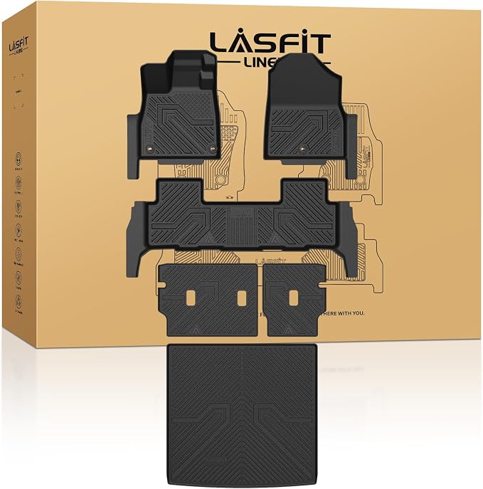 LASFIT Floor Mats & Trunk Mat for Honda Passport 2026, All Weather TPE Custom by LASFIT