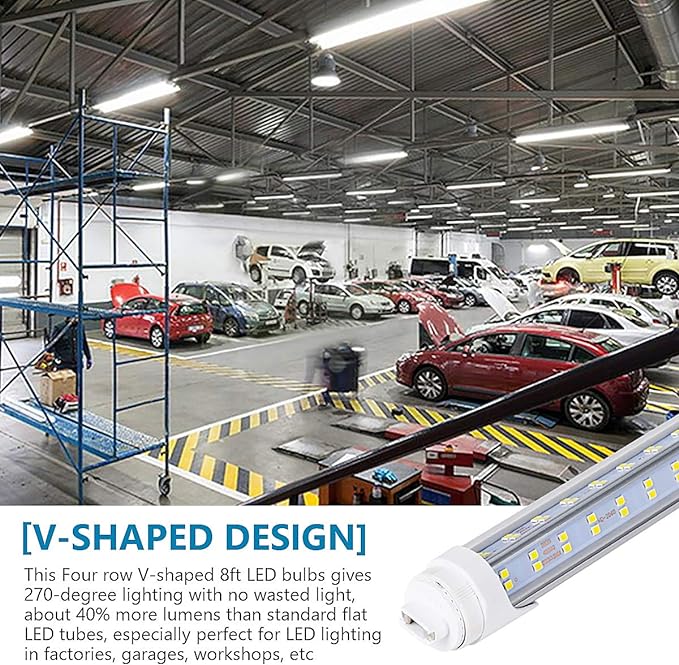 Generic 10 Pcs, 8ft R17D LED Tube Light, F96 t12 HO 8 Foot Led Bulbs, 100-277V - Image 7