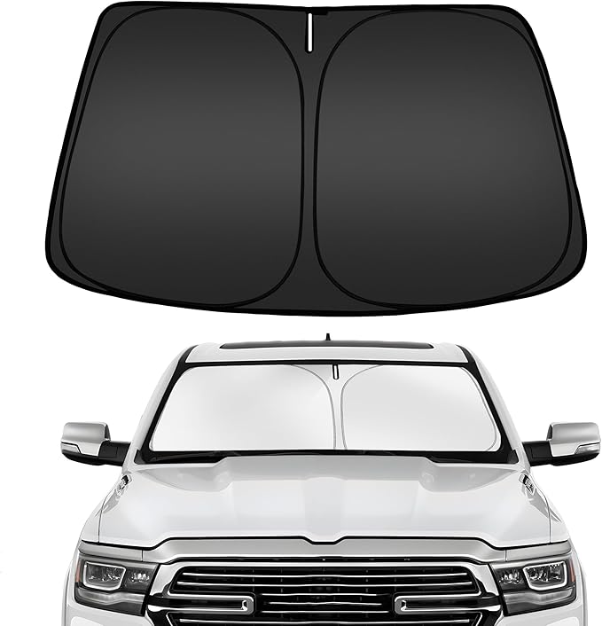 ARISMOTOR Windshield Sun Shade for Dodge Ram 1500 2019-2025 2026, Custom Fit by ARISMOTOR