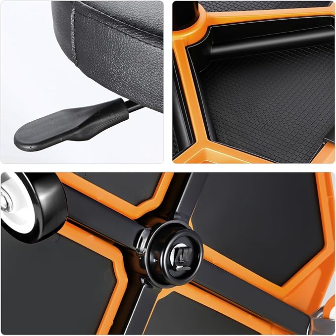 PM PERFORMOTOR Adjustable Height Pneumatic Garage Seat Rolling Mechanic Stool - Image 6
