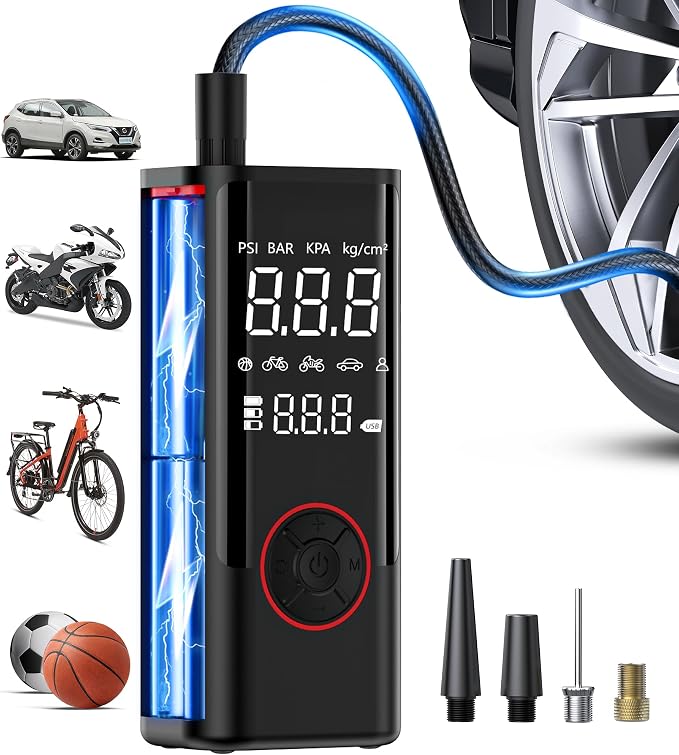 Tire Inflator Portable Air Compressor, Cordless Air Pump by InflaVive