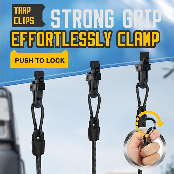 Bungee Cords with Hooks, Upgrade 12pcs Assortment Heavy Duty Outdoor with 48'' - Image 4