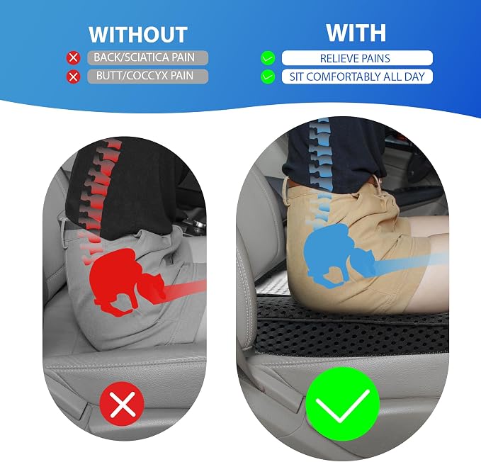 Car Seat Cushion, Comfortable Memory Foam Seat Pillow - Image 3