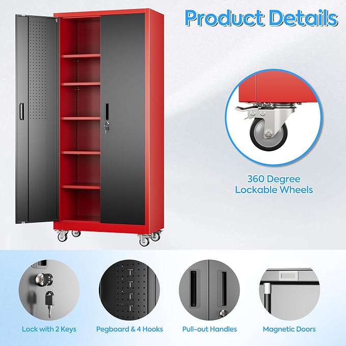 71" H×32" W×16" D Garage Storage Cabinet - Image 4