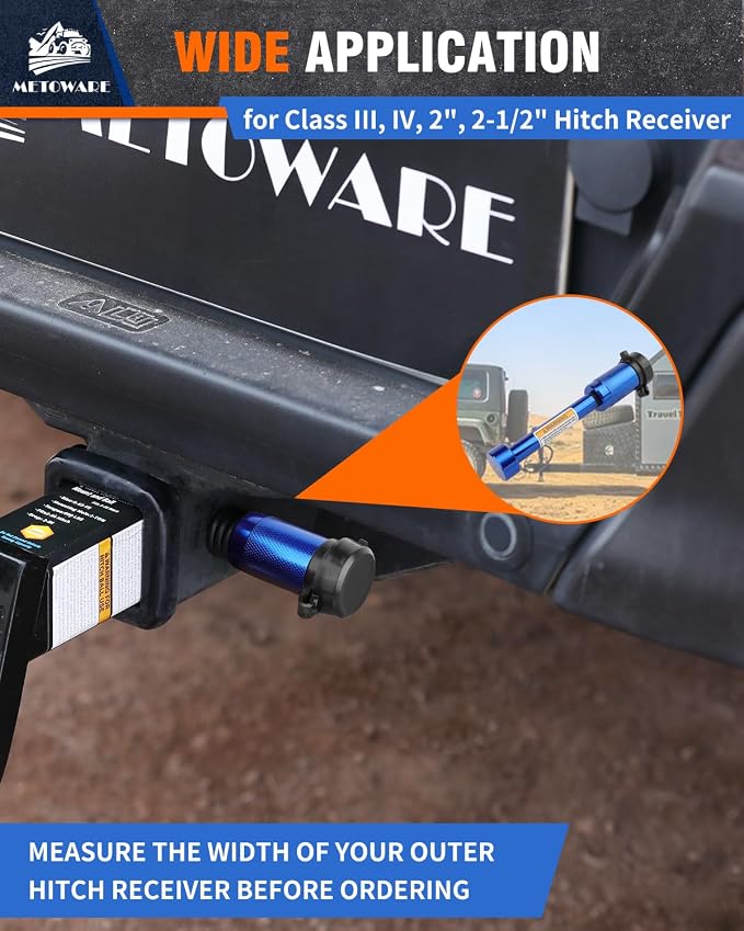 METOWARE Trailer Hitch Lock, Tailer Receiver Lock Fits Class III/IV, 2-1/2" - Image 2