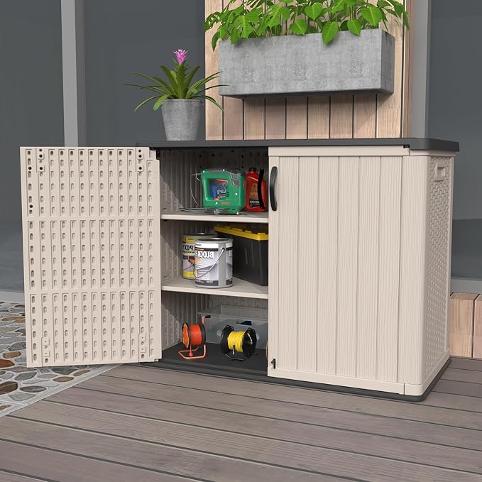 Patiowell 26 cu.ft Plastic Outdoor Storage Shed, Lockable Waterproof Resin - Image 5