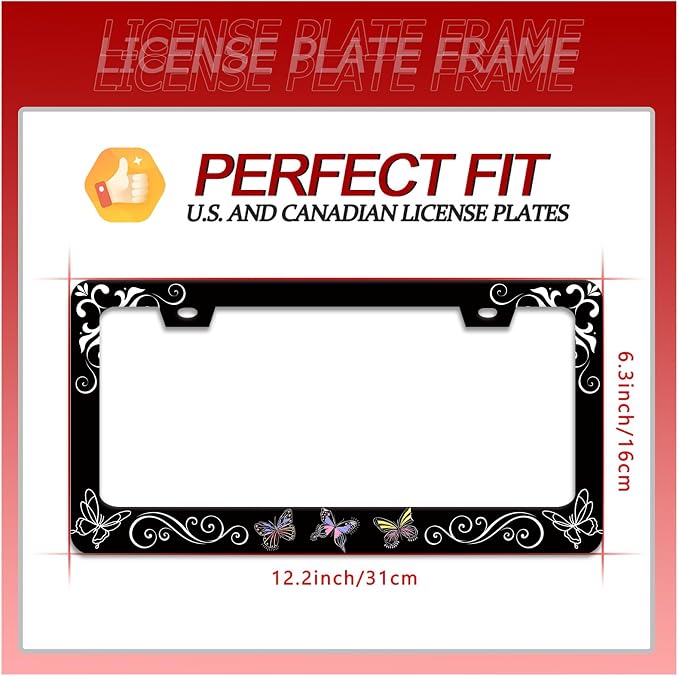 Butterfly License Plate Frame Butterflies Floral License Plate Frames - Image 2