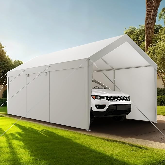VEVOR Carport, 12 x 20 FT Outdoor Car Canopy, Potable Carport - Image 8