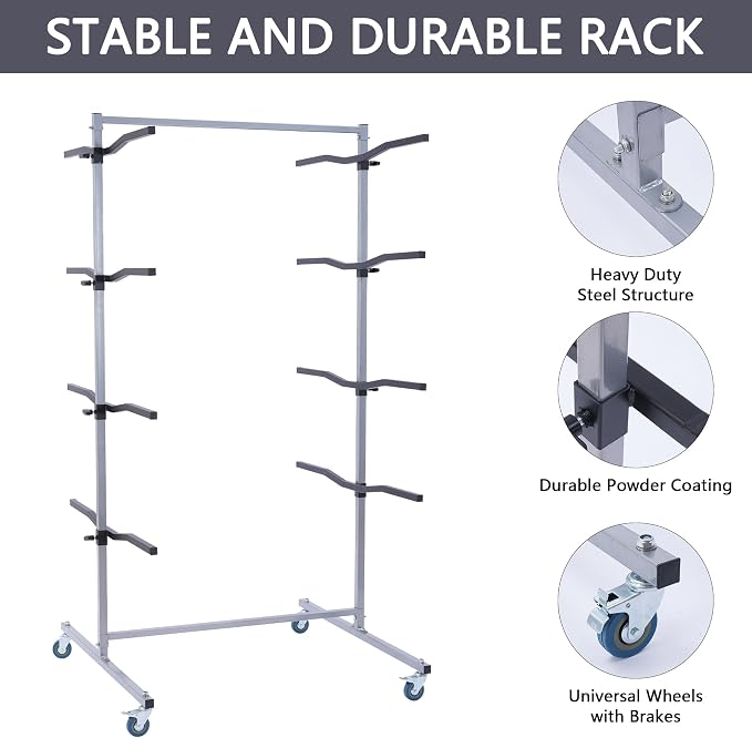 Mobile Bumper Storage Rack, Double-Sided Bumper Stand - Image 2