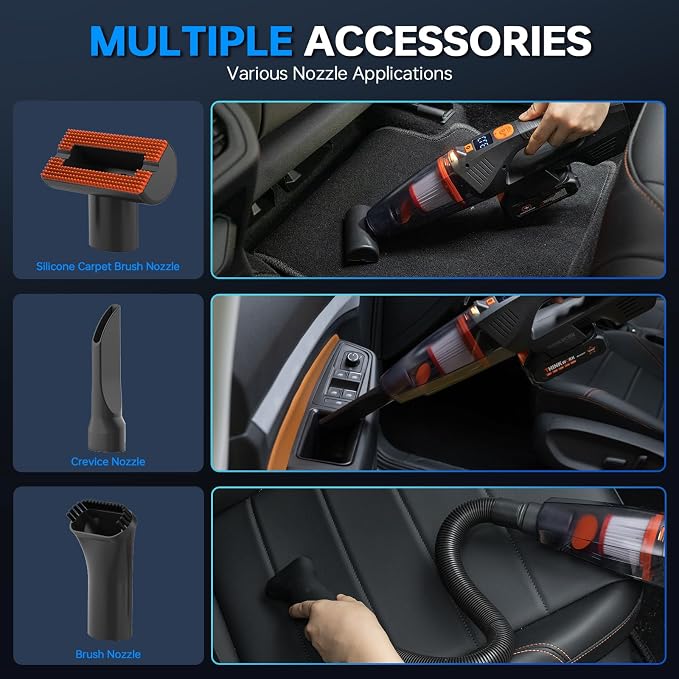 THINKWORK 20V Car Vacuum & Air Compressor, Dual Function High Power Handheld - Image 3