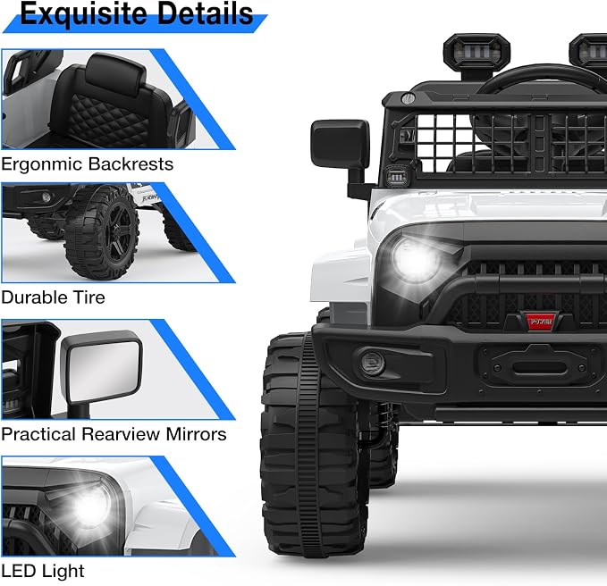 12V Kids Electric Ride On Truck Car w/Parent Remote Control, Spring Suspension - Image 2