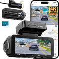 Dash Cam Front Rear 4K Built-in 5G WiFi GPS, Voice Control, 3.39 inch IPS Screen by SmartWitnessontheRoad