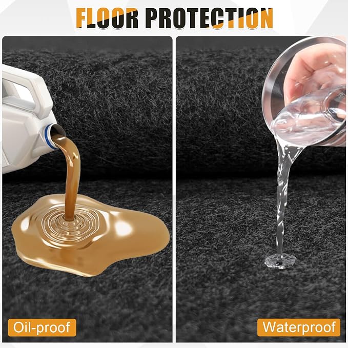 7.8x16 FT Garage Floor Mat for Golf Cart, Mid-Size SUV, Non-Slip Heavy Duty Oil - Image 4