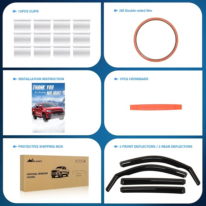 Nilight Vent Window Visors for Volkswagen Atlas 2018 2019 2020 2021 2022 2023 - Image 6