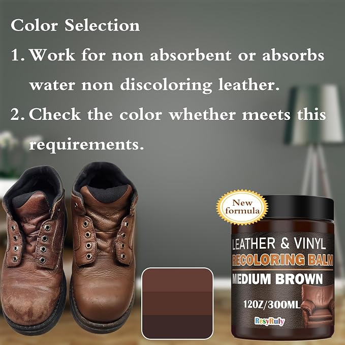 Leather Recoloring Balm Medium Brown Dye Vinyl Car Interior Leather Boat Seat - Image 6