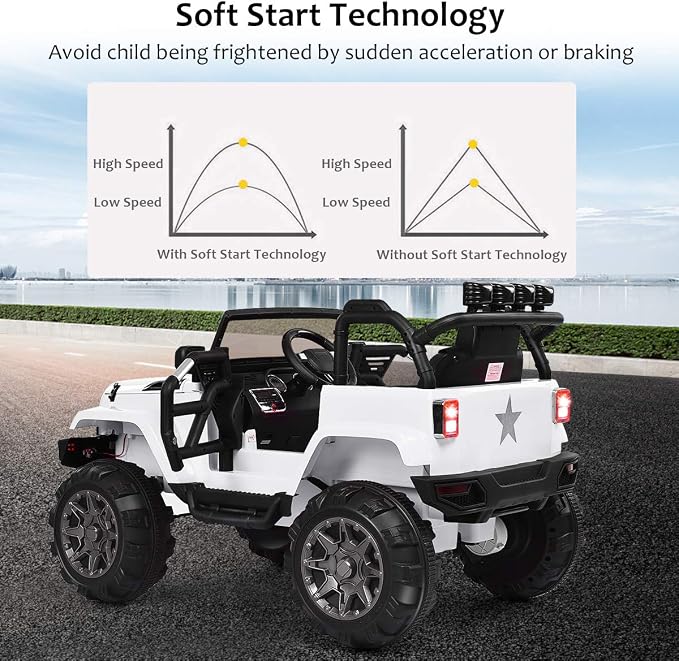 Costzon Ride On Car, 12V Battery Powered Electric Ride On Truck w/Parental - Image 6