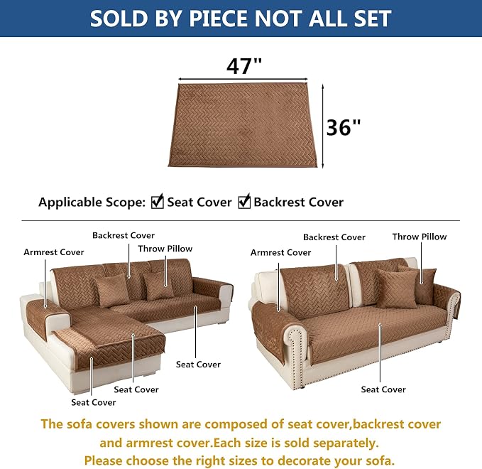 Eismodra Couch Cover, Sectional Couch Covers, Sofa Covers - Image 5