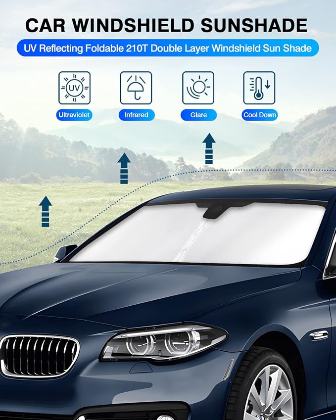 KUST Windshield Sun Shade for BMW 5 Series G30 G31 2017-2023 Window Shade Sun - Image 2