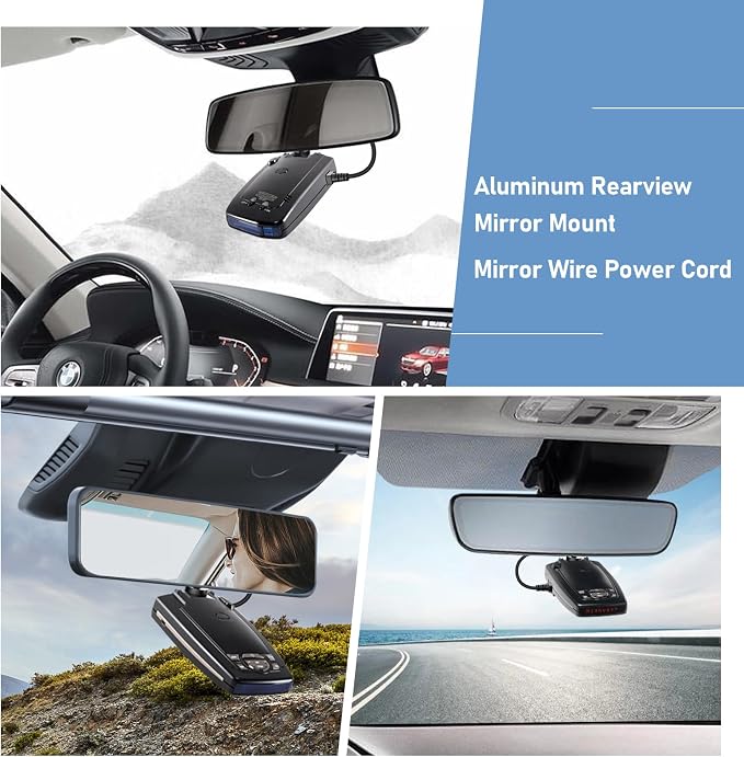 Radar Detector Mount, Rearview Mirror Rod Radar Mounting Bracket+Rearview - Image 2