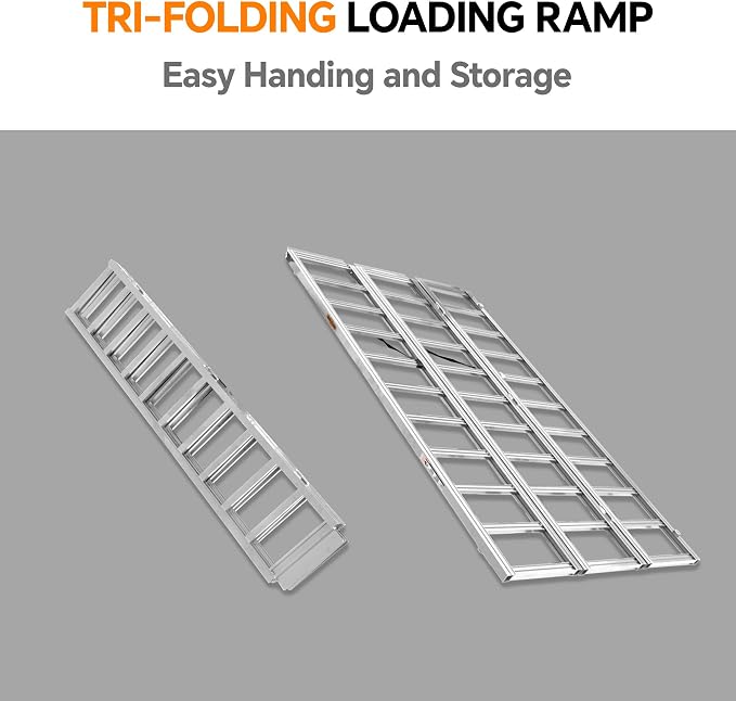 Rockland Tri-Fold Aluminum Loading Ramp, 1500 LBS Loading Capacity, Portable - Image 3