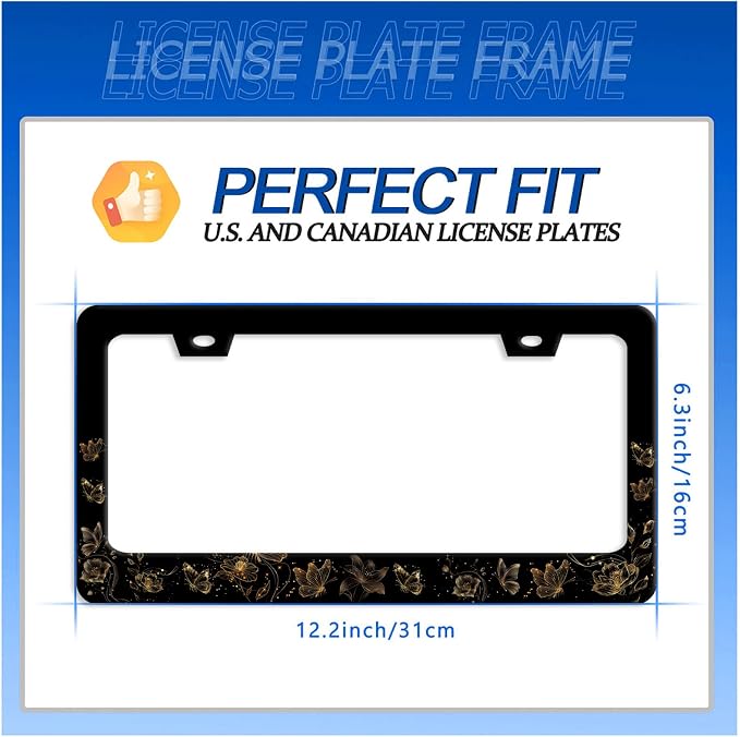 Butterfly License Plate Frame Golden Butterflies License Plate Stainless Steel - Image 7