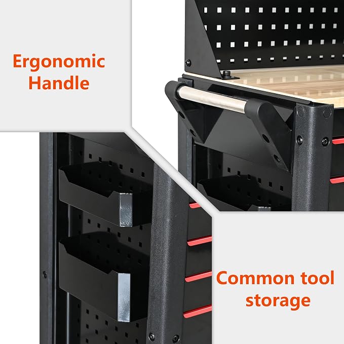 66-Inch Rolling Tool Chest and Workbench - Image 5