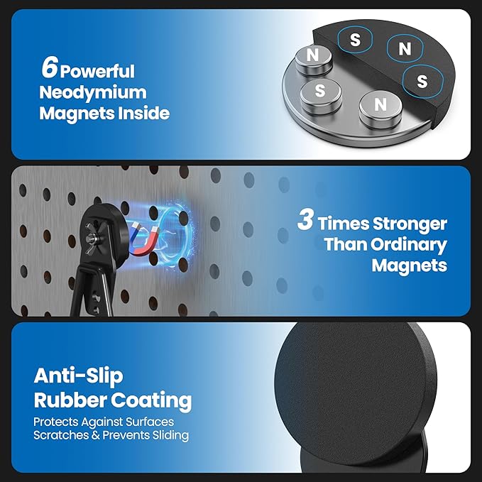 4 Pack Large Magnetic Hooks Heavy Duty Extra Strong Magnetic Garage Hooks Big - Image 5