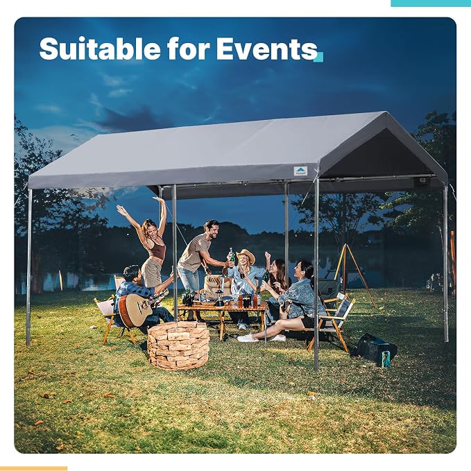 ADVANCE OUTDOOR Adjustable 10x15 ft Heavy Duty Carport Car Canopy Garage Boat - Image 7
