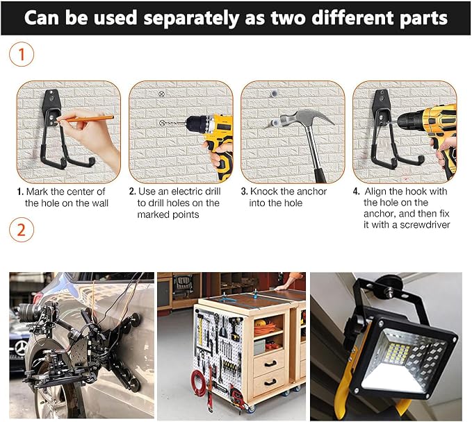 Heavy Duty Storage Magnetic Utility Hooks, Large Garage Magnet Hooks - Image 3