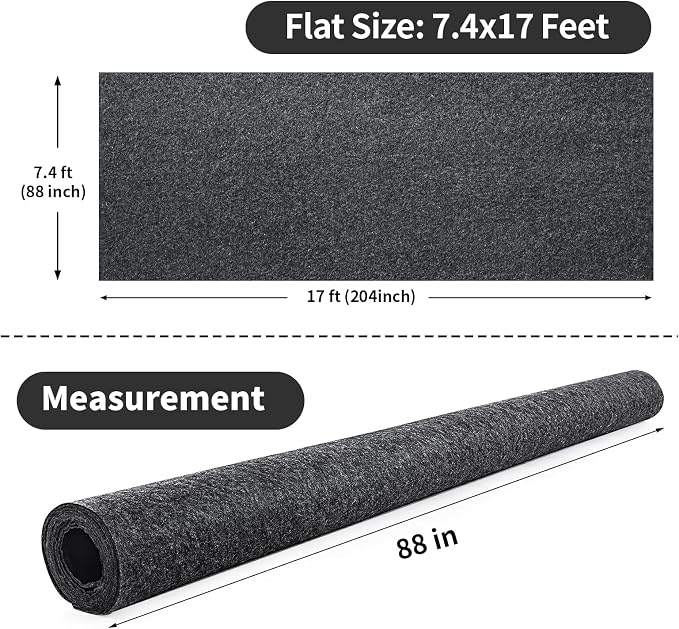 MABOZOO Garage Floor Mat 14.7x7.7 Ft, Extra Large Garage Carpet Rug, Reusable - Image 2
