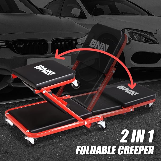 ‎DNA MOTORING TOOLS-00184 36 Inches 2 IN 1 Rolling Folding Car Creeper/Seat - Image 4