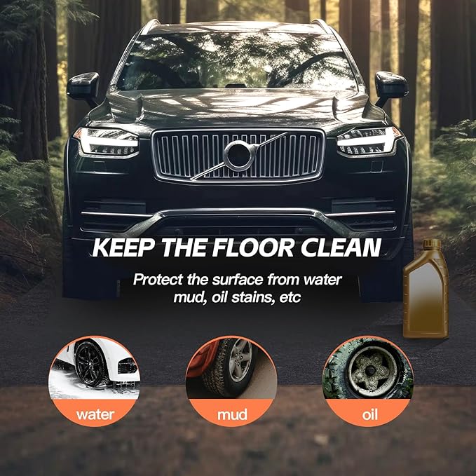 7.4'x 17' Garage Floor Mat & Oil Spill Mat, Heavy Duty Under Car Mat - Image 3