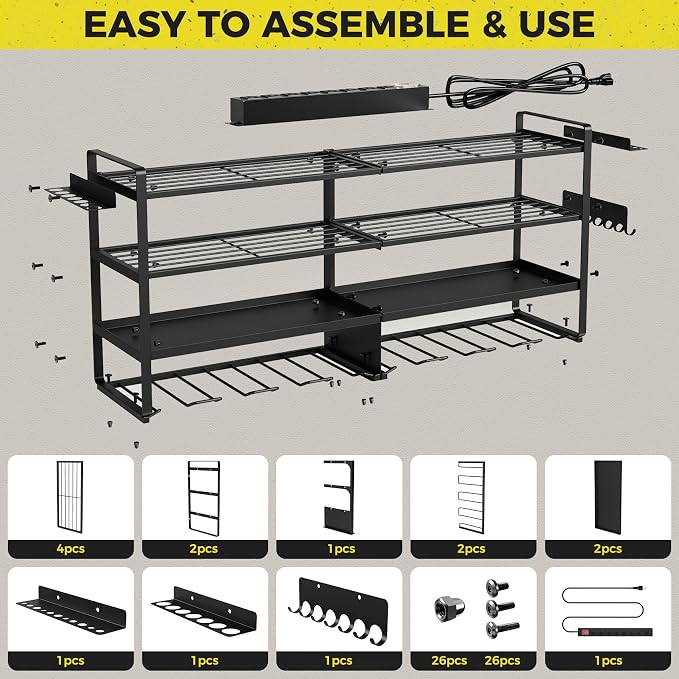 ‌Heavy Duty 4-Layer Power Tool Organizer Wall Mount - Image 6