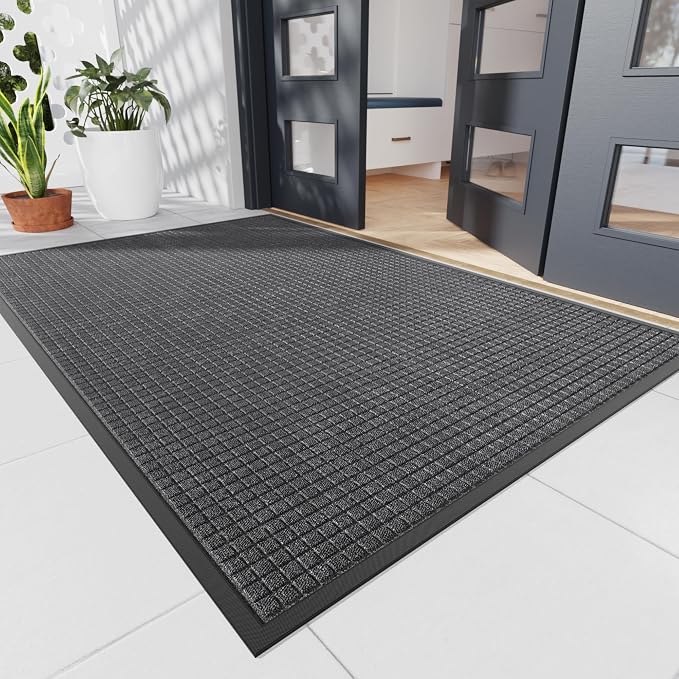 Durable Front Door Mat, Non-Slip Rubber Backing, Stain and Fade Resistant by Naturehydro
