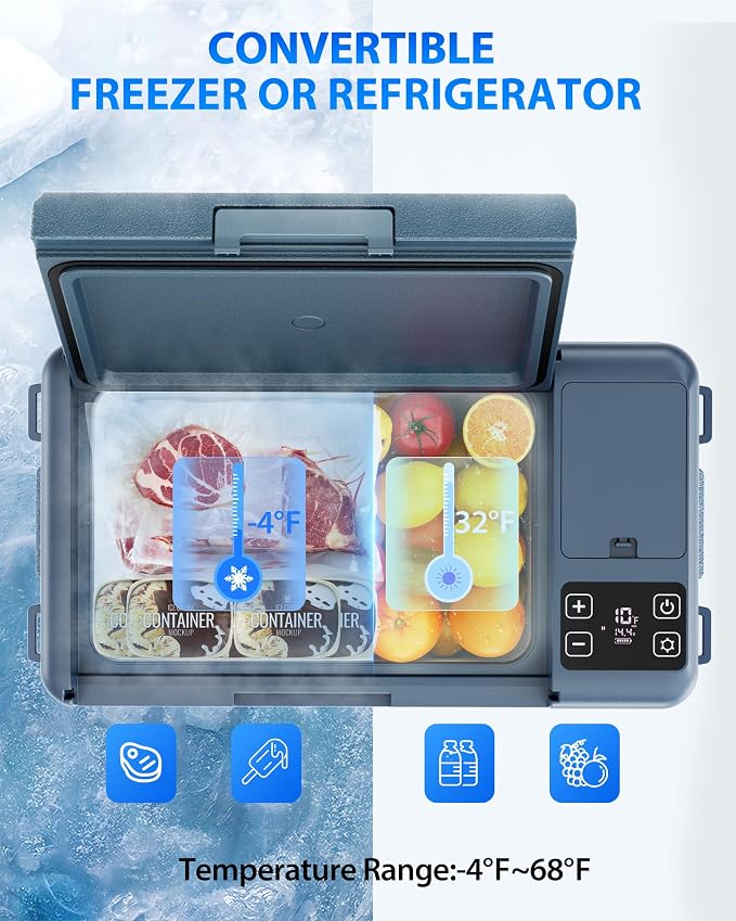 Aeitto 12 Volt Car Refrigerator 30Quart Car Fridge Freezer Electric Cooler - Image 2