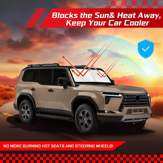 ARISMOTOR Windshield Sun Shade for Le-xus GX 550 2024-2025, Custom Fit Foldable - Image 7